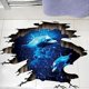 thumbnail image 2 of UBIUO - Adhesivo de pared 3D con diseño de delfines y galaxia, diseño de cielo estrellado destrozado, vinilo extraíble de 35,4 x 26,7 pulgadas para techo, dormitorio infantil., 2 of 5