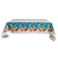 thumbnail image 1 of 108x180cm Disposable PE Plastic Tablecloths Christmas Bell Table Covers Table Linen for Christmas Blue, 1 of 9