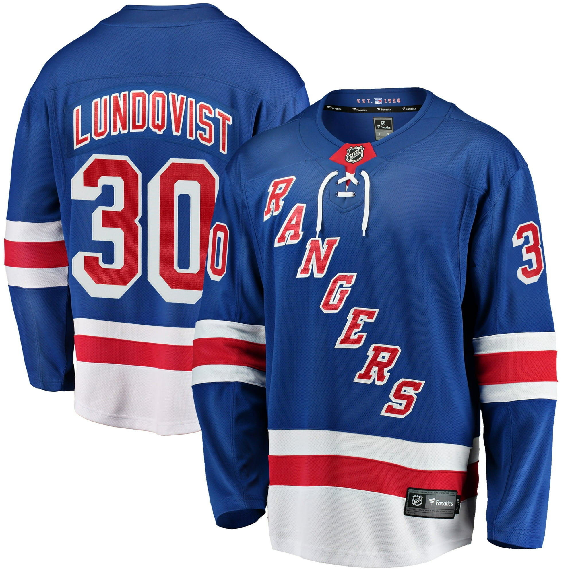 Adult Authentic New York Rangers Henrik Lundqvist White Official