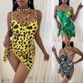 thumbnail image 2 of Women's One Piece Swimsuit Leopard Printed Bikini Suit for Women Summer Beach Black L, 2 of 6