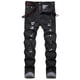 thumbnail image 1 of Pantalones vaqueros de longitud completa, tendencia de moda para hombres, pantalones vaqueros elásticos ajustados con lazo elástico, pantalones vaqueros de pierna recta pequeña para hombres, 1 of 9