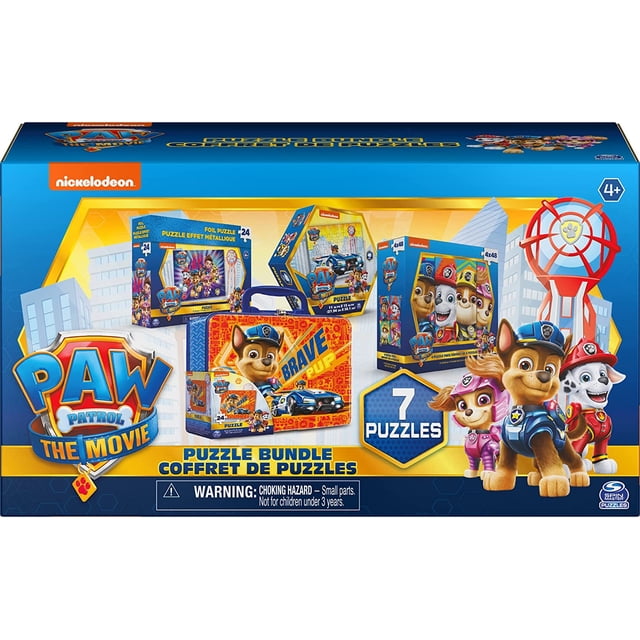 PAW Patrol La Película Spin Master Paquete de 7 Rompecabezas 24 y 48 Piezas