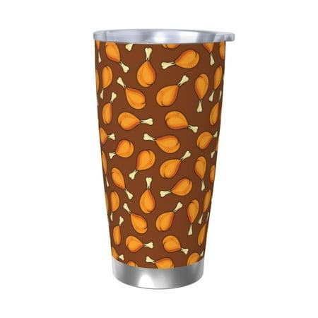 

Zeuib Chicken Legs 1 Printed 20oz Stainless Steel Insulated Car Cup Stainless Steel Thermal Cup Vacuum Insulated Leak-proof Travel Mug Cup-Without Straw