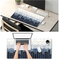 thumbnail image 4 of Extended Gaming Mouse Pad XXL Large Keyboard Mat Long Mousepad Desk Decor Writing Pad Non Slip Rubber Base Stitched Edges for Work, Game, Office, Home, 35.1" x 15.7" , Abstract Cubes, 4 of 5