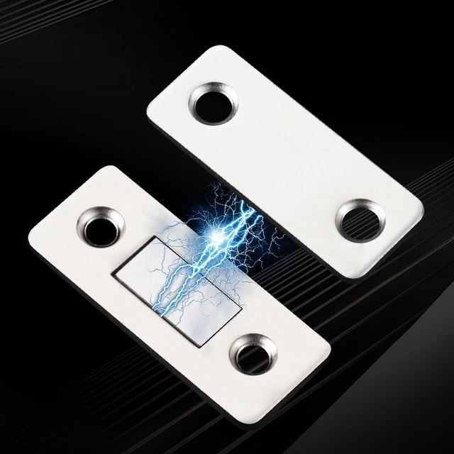 Puerta de armario invisible sin perforaciones con succión magnética, puerta corrediza fina, puerta de armario con succión, gabinete, imán doble magnético fuerte, cuentas táctiles magnéticas en