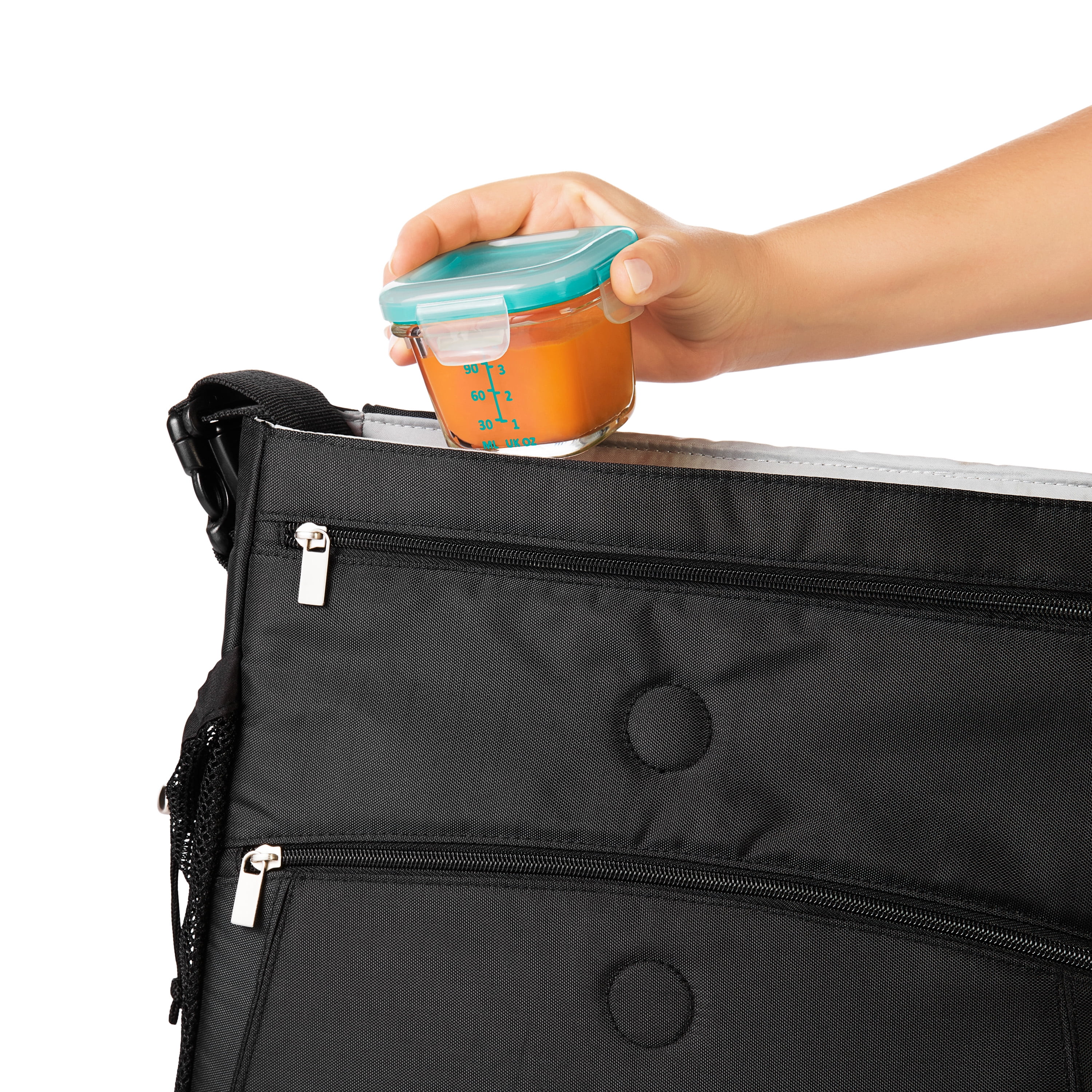 OXO Tot Glass Baby Blocks Food Storage Containers, 4oz, Teal, 4-Pack, For Infants Ages 0-12 Months