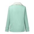 thumbnail image 4 of Winter Warm Fleece Lined Jackets For Women Plain Color Jacket With Pockets Button Coats Outerwear, 4 of 6