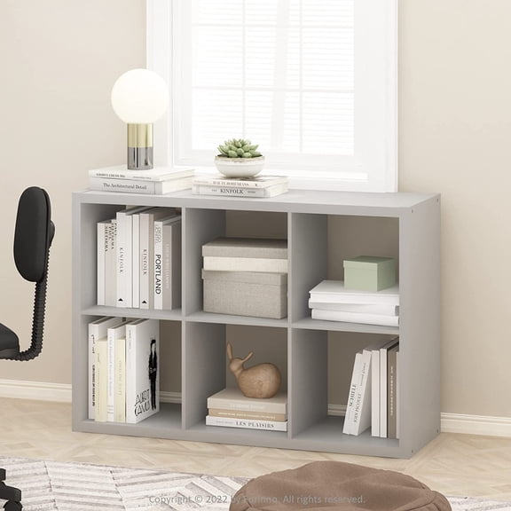 CUBICLE Book Shelf, 6-Cube Storage Unit with Reversible Frame for Living Room and Office