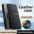 thumbnail image 3 of Magnetic TPU Soft Bumper Case with Leather Texture for Samsung Galaxy S25 Ultra, Slim Shockproof Design with Built-in Magnetic Ring (Autumn Yellow,for Galaxy S25 Ultra), 3 of 7