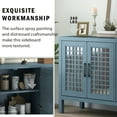 thumbnail image 3 of Mirrored Accent Cabinet, Atumon Buffet Cabinet with 4 Mirrored Doors, Mirrored Sideboard Buffet with Adjustable Shelves, Heavy Duty Wood Storage Cabinet for Kitchen Dining Room Living Room, Blue, 3 of 10