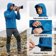 thumbnail image 4 of Muvtei Men's Hooded Softshell Jacket Fleece Lined Waterproof Hooded Soft Lightweight Windbreaker Shell Jacket Outdoor Hiking Rain Jacket Blue-L, 4 of 12