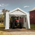 thumbnail image 6 of Carport, Portable Assembly Outdoor Heavy Duty Carport, with 4 Roll Up Doors 4 Windows for Car Truck Boat, 12'x20'Carport,Stainless steel carport, Windproof Waterproof UV Proof, White, 6 of 7
