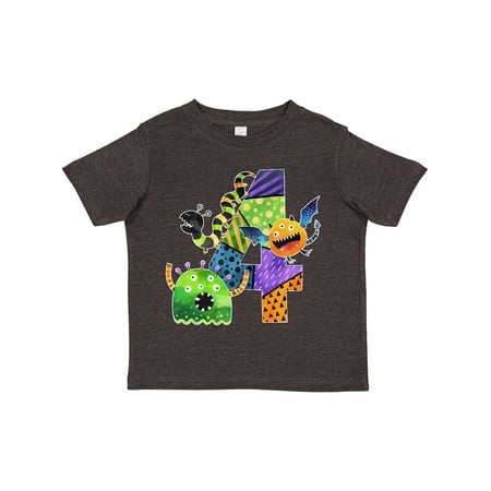 

Inktastic Fun Monsters Fourth Birthday Boys or Girls Toddler T-Shirt