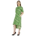 thumbnail image 3 of Phagun Robe en Coton Imprimé avec Poches Col Mandarin Robe Asymétrique Longueur Genou pour Femmes, 3 of 7