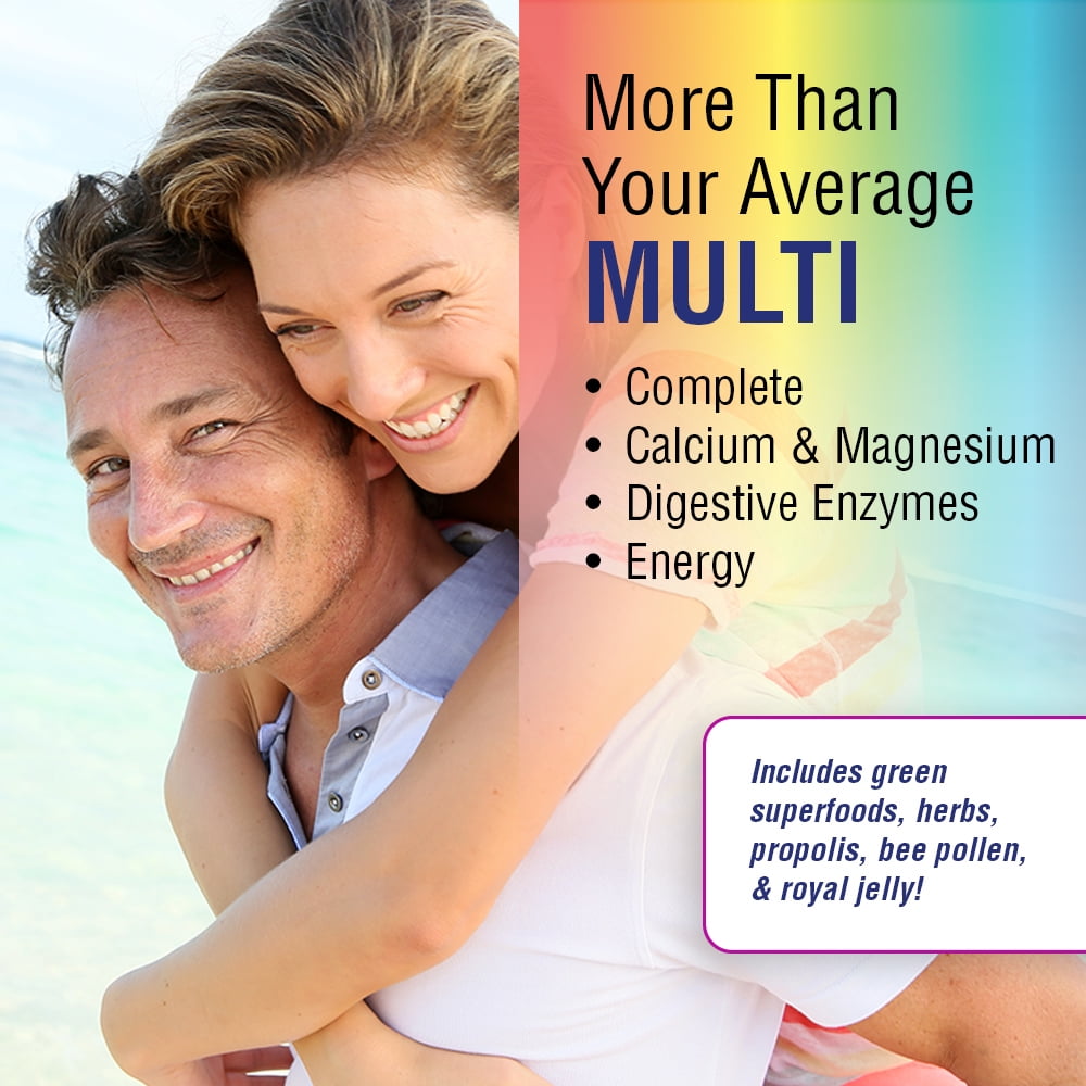 Solaray Spectro Multivitamin, w/ No Iron | Cal/Mag, Energizing Greens & Herbs w/ Digestive Enzymes | 42 Serv | 360 Caps