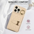 thumbnail image 5 of Case for iPhone 16 Pro Max, Detachable Crossbody Strap & Lanyard Wallet Case with Card Slots, 360° Stand Ring Kickstand Flip PU Leather Protective Cover for iPhone 16 Pro Max, Beige, 5 of 11