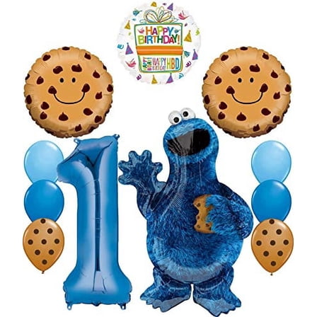 Cookie Monster 1st Birthday Party Supplies 11 pc Balloon Bouquet Decorations
