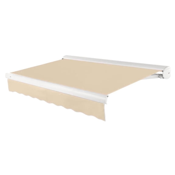 Awntech 16 Ft Key West Left Motorized Heavy Duty Patio Retractable Awning with Cassette (192in x 9.38in x 120in), Tan