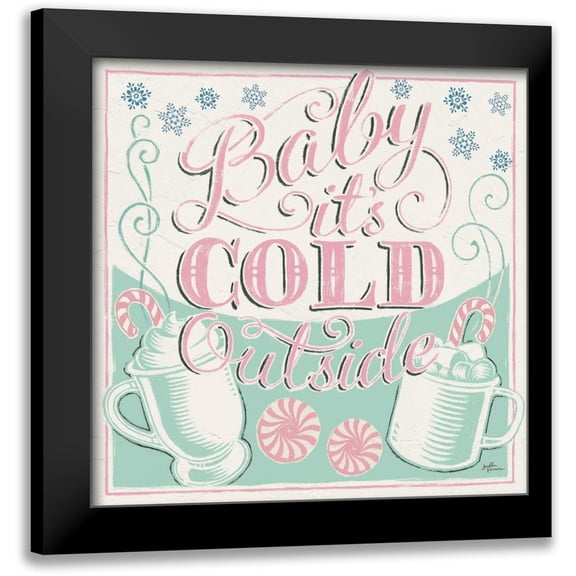 Penner, Janelle 12x12 Black Modern Framed Museum Art Print Titled - Merry Little Christmas II Vintage