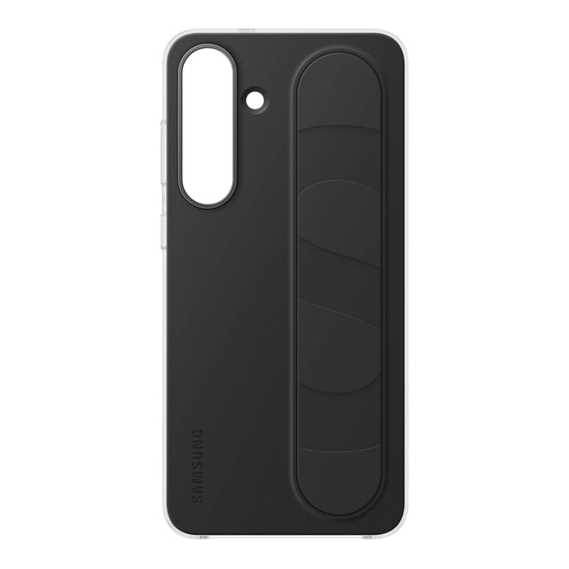 SAMSUNG Galaxy S25 FE Funda protectora para teléfono con agarre de pie y soporte, manos libres, agarre seguro, diseño suave y cómodo, versión de EE. UU., color negro