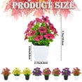 thumbnail image 5 of Artificial Flower Plant,Fake Flowers,Artificial Small Potted Plants & Violet Plastic Potted Flowers for Home Living Room Table Decoration,White, 5 of 8