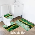 thumbnail image 4 of 4 Pcs Green Marble Shower Curtain Sets with Rugs, Emerald Green Bathroom Sets with Shower Curtain and Rugs and Accessories, Modern Black Grey Bathroom Curtain Sets with Mats, 4 of 14