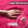 thumbnail image 2 of Jakolive 8x10 Rose red Fluffy Shag Rug - Thick Ultra Soft Plush Fuzzy Carpet with Non Slip Base, Sound-Absorbing , Warm, Cozy Furry Floor Covering for Bedroom, Living Room, Kids' Nursery, Dorm Room, 2 of 5