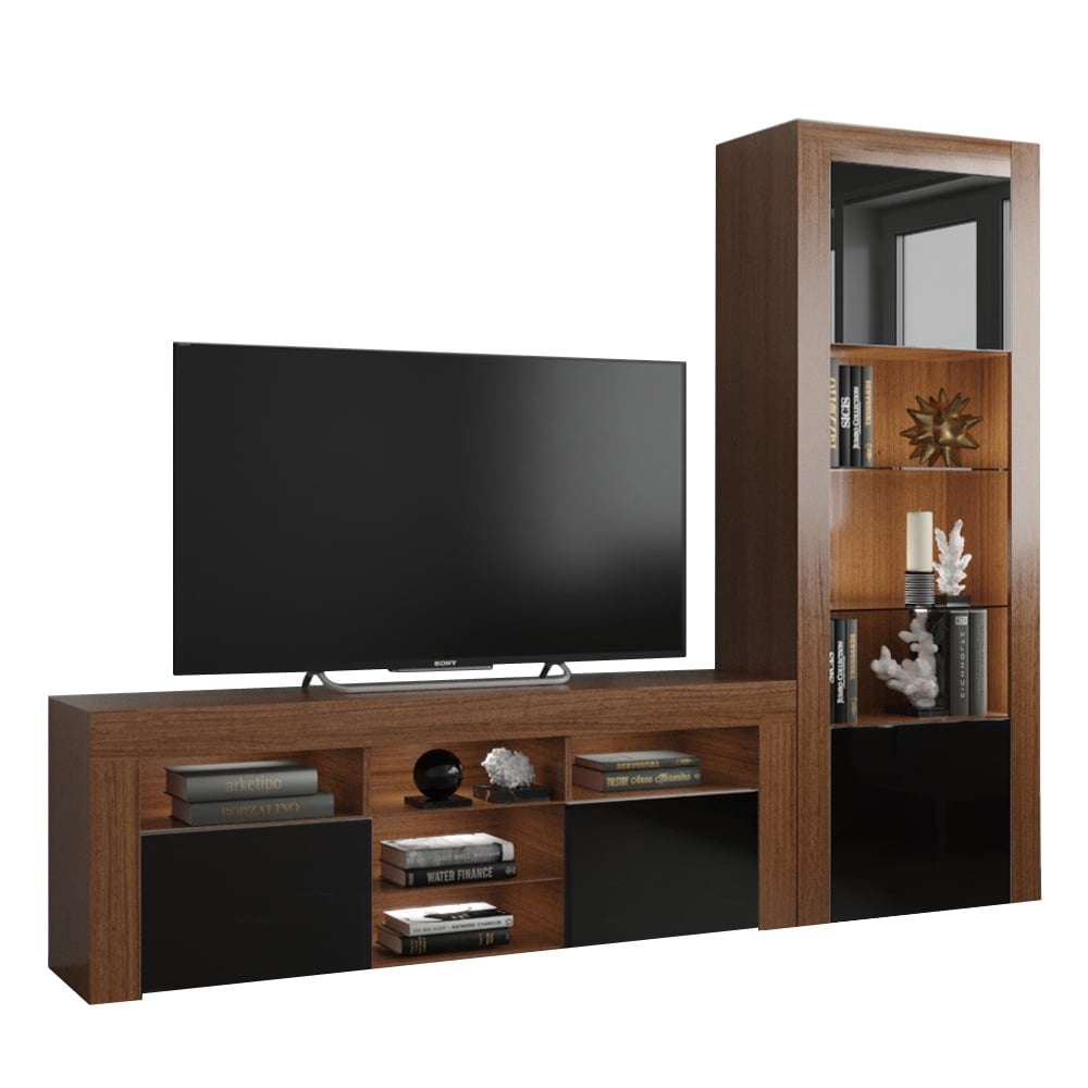 Milano Set 145BK Modern Wall Unit Entertainment Center