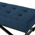 thumbnail image 4 of GDF Studio Modern Elegant Button-Tufted Ottoman Bench with Bentwood Frame, Navy Blue, 4 of 5