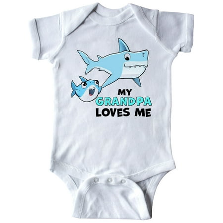 

Inktastic My Grandpa Loves Me with Cute Sharks Gift Baby Boy or Baby Girl Bodysuit