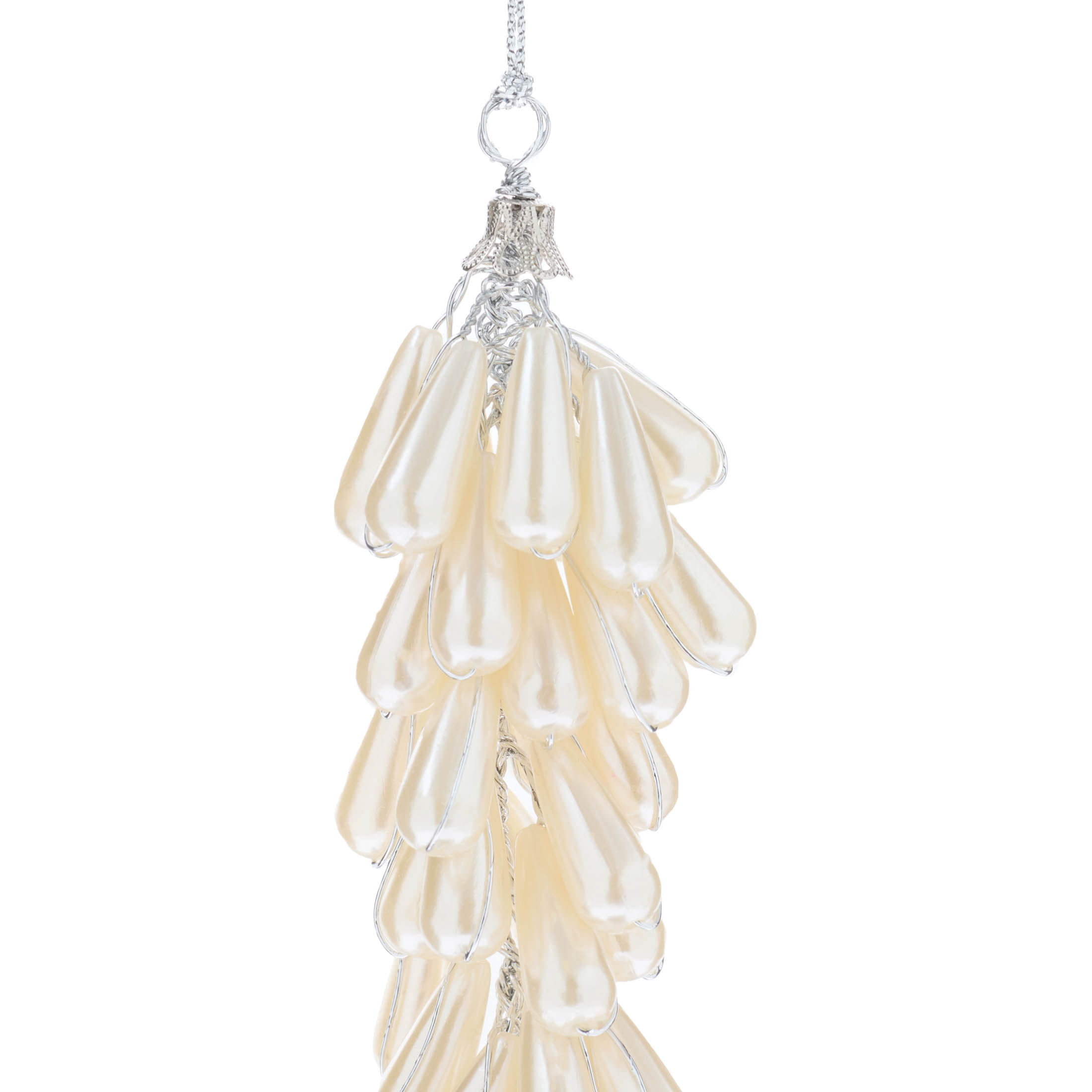 White Pearl String Christmas Ornament, 7", by Holiday Time