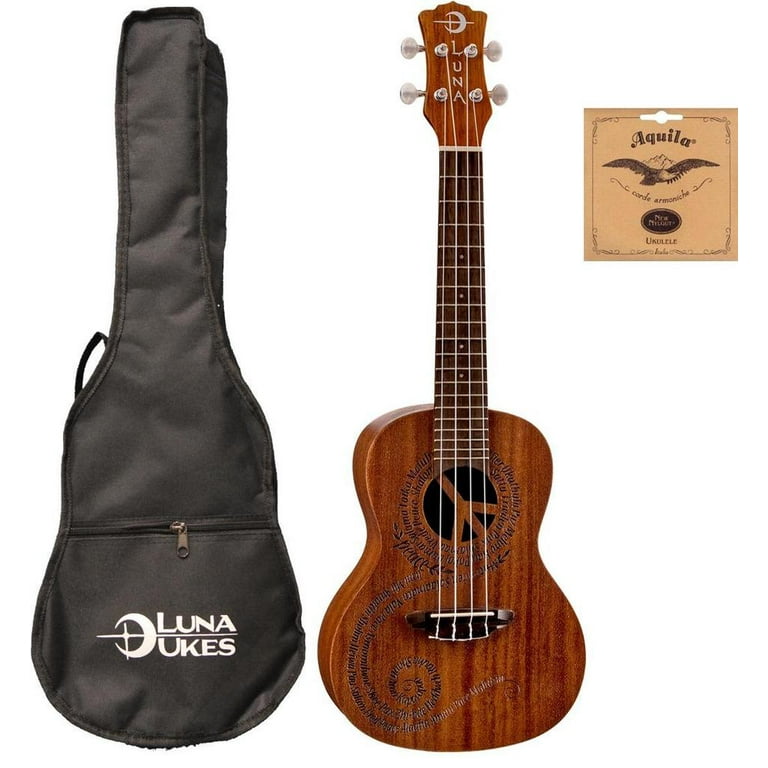 UKE MALU Luna Concert Maluhia Peace Ukulele Mahogany w Gig Bag