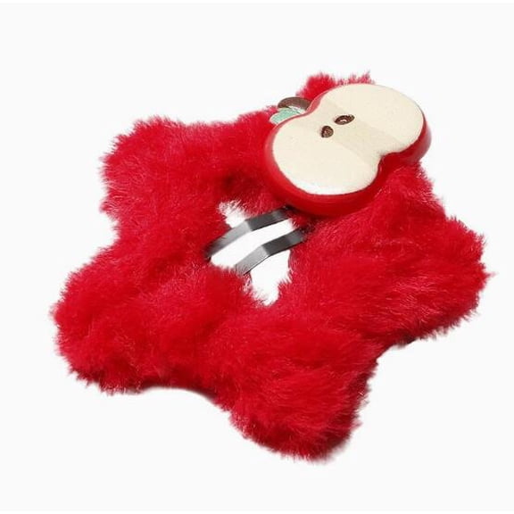8pcs Cute Red Apple Hair Clips Plush Star Bangs BB Hair Accessories Sweet Girl Star Hairpins Jewelry for Women
