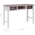 thumbnail image 4 of vidaXL Bureau d'Écriture Brun 110x45x76 cm Bois, 4 of 5