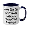 thumbnail image 2 of Unique Idea Mixologist, Sorry This Guy Is Already Taken by a Smokin' Hot, Perfect Two Tone 11oz Mug For Colleagues From Friends, 2 of 2