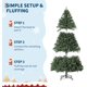 thumbnail image 3 of 7ft 6in realistic premium spruce hinged artificial christmas tree con metal hinges y collapsible base para home parties y oficina decor, 3 of 6