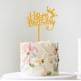 thumbnail image 4 of 18 pcs Gold Happy Birthday Cake Topper, Acrylic Cake Decoration, Birthday Cake Topper for Children or Adults, 6 styles-Style:Style 1;, 4 of 5