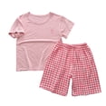 thumbnail image 1 of Zpanxa Girls Matching Sets Thin Short Sleeve Pajama Set Home Wear Air Conditioning Suit 8 Years, 1 of 7