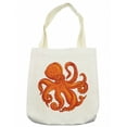 thumbnail image 1 of Octopus Tote Bag, Octopus Pattern Illustration Underwater World Wild Nature Themed Artwork Print, Cloth Linen Reusable Bag for Shopping Books Beach and More, 16.5" X 14", Cream, by Ambesonne, 1 of 2
