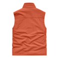 thumbnail image 4 of Mens Cargo Vests M-6XL Clearance Sale Plus Size Sleeveless Full Zipper Up Jackets Casual Solid Multi Pockets Outdoor Work Fishing Outerwear Vest Coats, 4 of 7