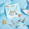 thumbnail image 4 of 10 Pcs Ocean Theme Stitch Markers 10 Styles Starfish/Whale/Shell Alloy Enamel Crochet Stitch Marker Charms Locking Stitch Marker for Knitting Weaving Sewing Accessories Handmade Jewelry for DIY, 4 of 7