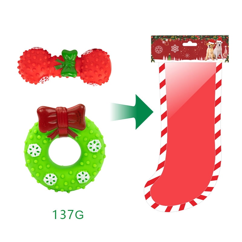 Christmas Stocking Dog Toys, Xmas Squeaky Dog Toys, Dogs Chew Toys Set, Pet Supplies for Interactive Small Medium Large Dogs Christmas Decorations
