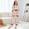 thumbnail image 6 of FORMRS Womens Pajama Set Long Sleeve Top and Pants with Pockets Soft Comfy Lounge Sleepwear, Sizes S-2XL, Beige Christmas Santa, 6 of 7