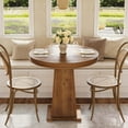thumbnail image 3 of Tribesigns Solid Wood  Dining Table, 31.5" Small Round Kitchen Table for 2, (Rustic Brown), 3 of 8