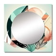 thumbnail image 2 of Designart "Boho Landscape Earthy Green With Unapologetic Pink III" Modern Geometric Square Mirror For Wall Decor - Large Turquoise Square Printed Wall Mirror Art - Wall Mounted Mirror, 2 of 5