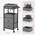 thumbnail image 3 of Baby Diaper Caddy Organizer Cart with Drawers - 3In1 Rolling Storage Cart with Wheels, Removable Diaper Caddy, Detachable Dividers - for Crib, Bedroom, Art & Craft Organizer (Black), 3 of 8