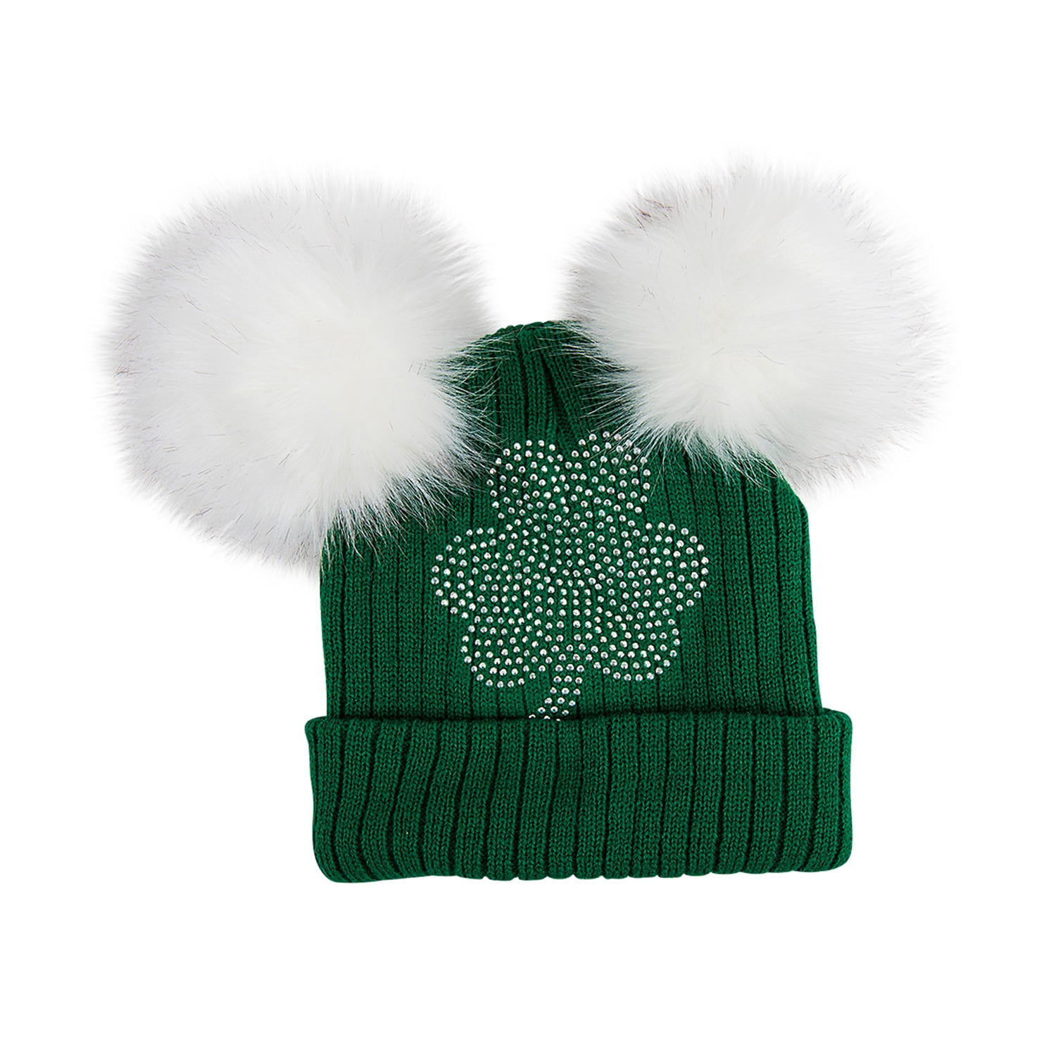 Philadelphia Pro Football Beanie Men's Cuffed Knit Hat with Pom Green/White  