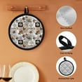 thumbnail image 6 of ZIATUBLES 2 Pieces Pot Holders Oven Mitts 2-in-1 Heat Resistant Kitchen Utensils Set Machine Washable Potholders Stylish Lightweight Hot Pads for Cooking and Baking, 8 Inch Round, Love Coffee, 6 of 7