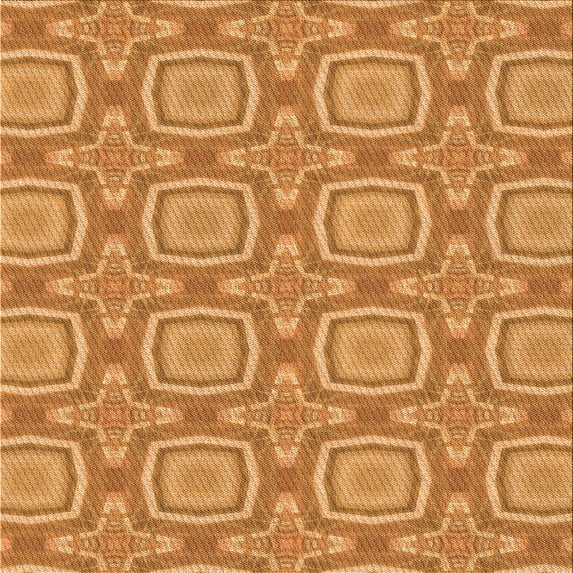 Ahgly Company Machine Washable Indoor Square Transitional Orange Area Rugs, 4' Square