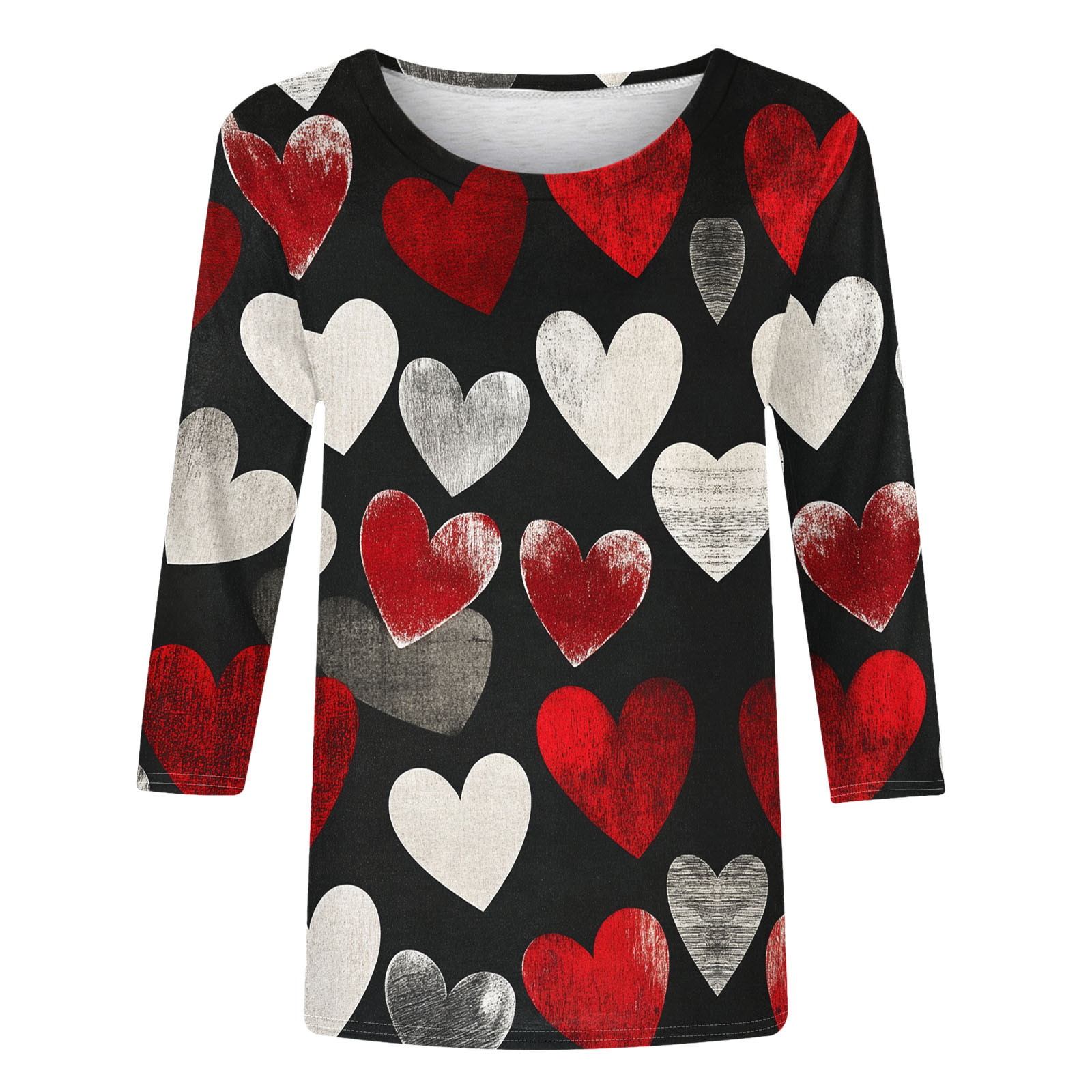 CFLVAEK Plus Size Valentine's Day Shirts for Women Cute Heart Graphic T